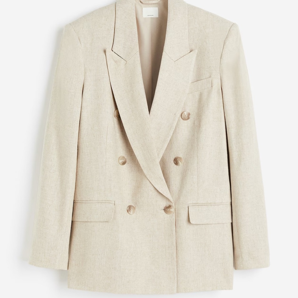 H&M Cream Double-Breasted Blazer SIZE SMALL